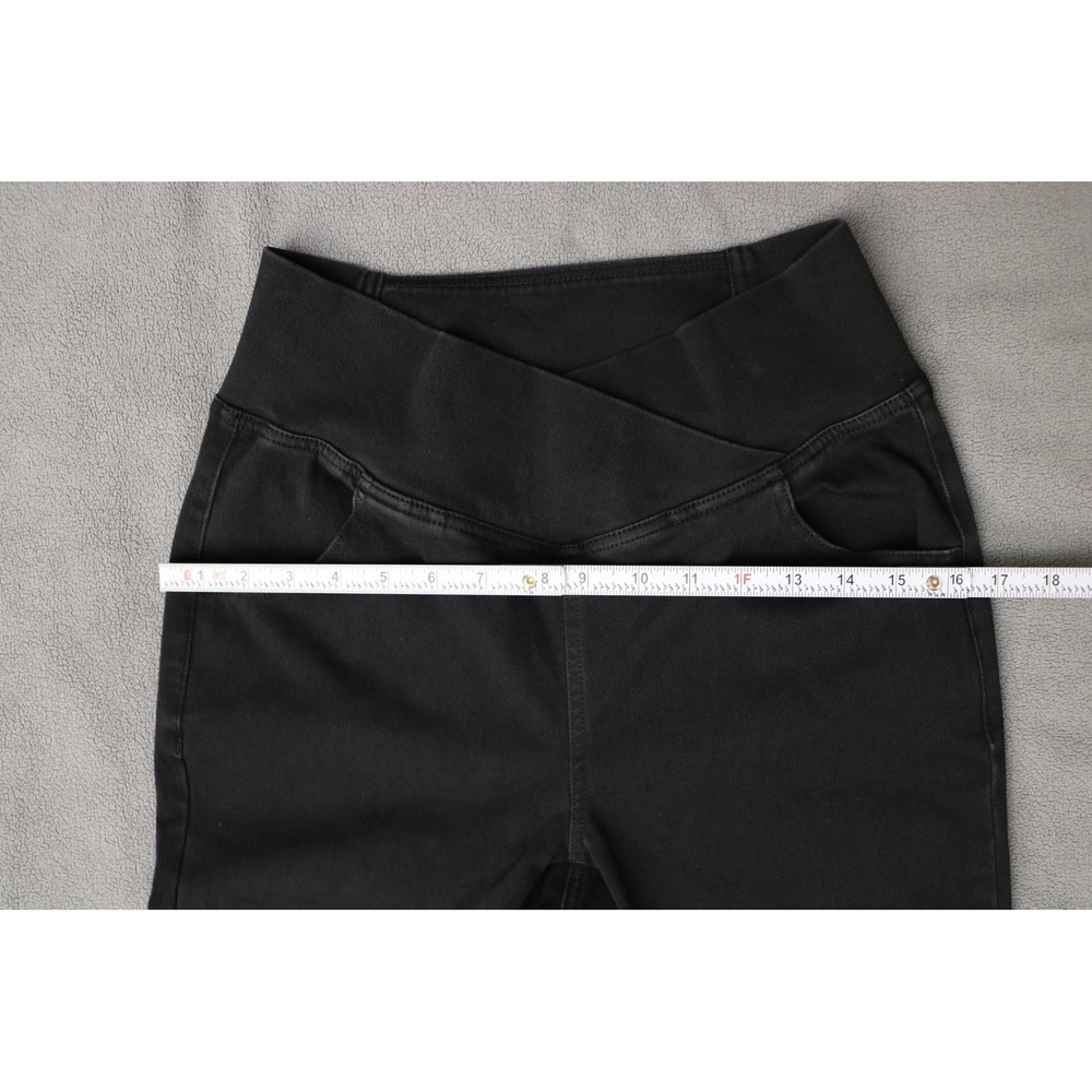IOSUR Crossover VWaist Flare Jeans Women 34M Black High Rise Bell Bottoms Retro - Picture 9 of 11